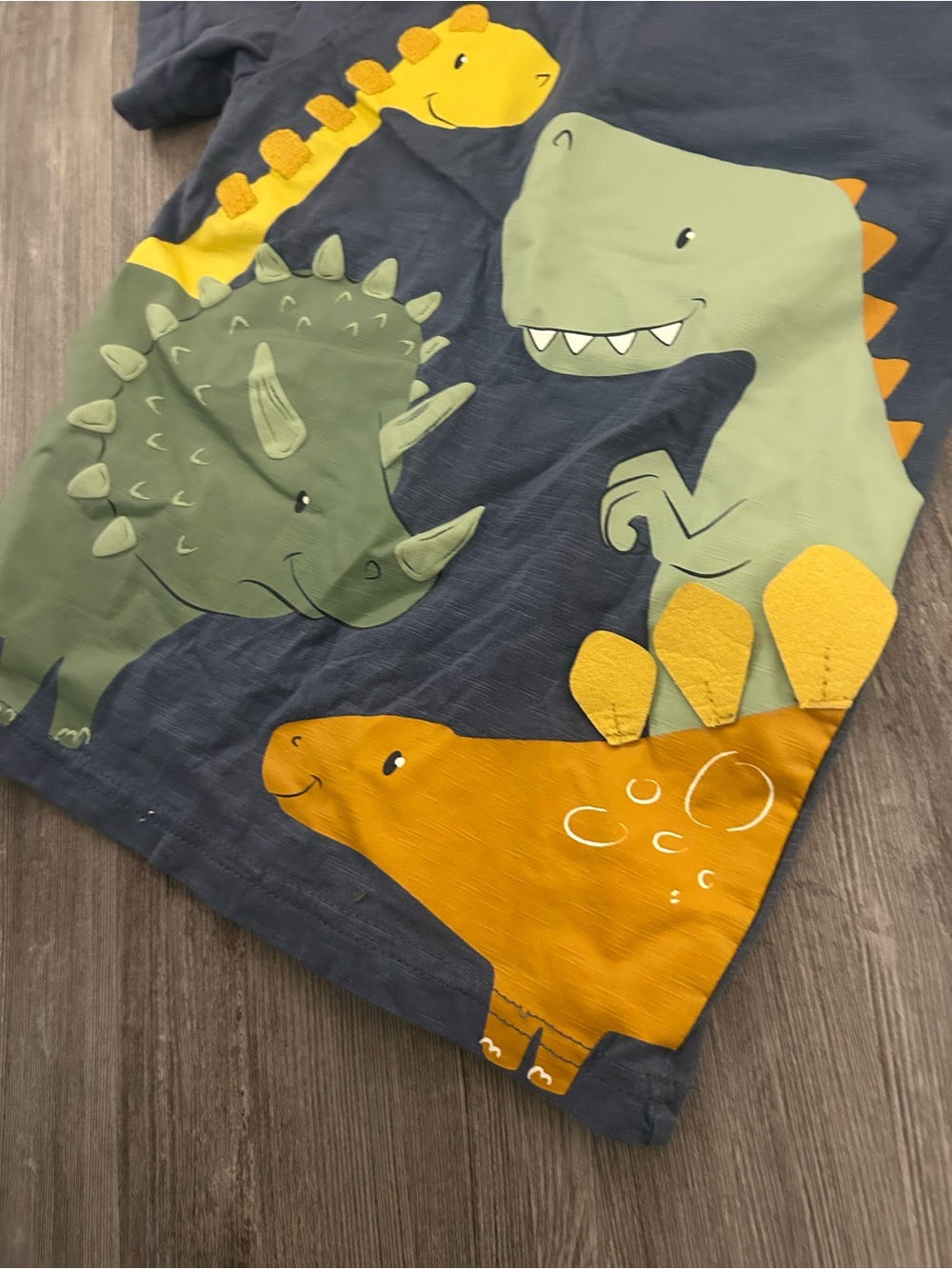 Navy Short-Sleeve Dino Graphic Tee - Green & Yellow - Picture 2 of 3